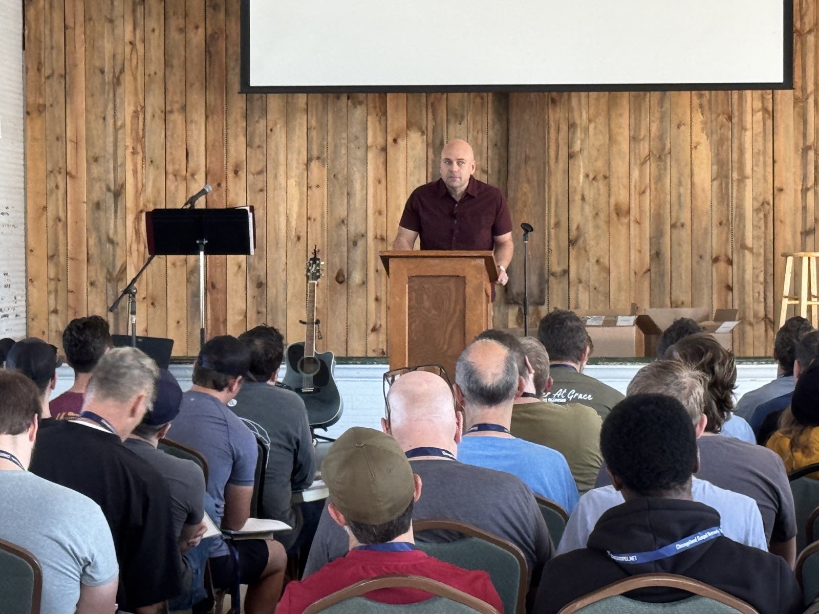 Paul Alexander preaching from the platform